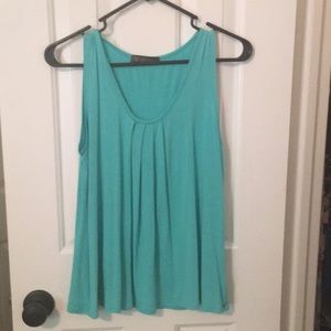 Scoop neck turquoise tank top